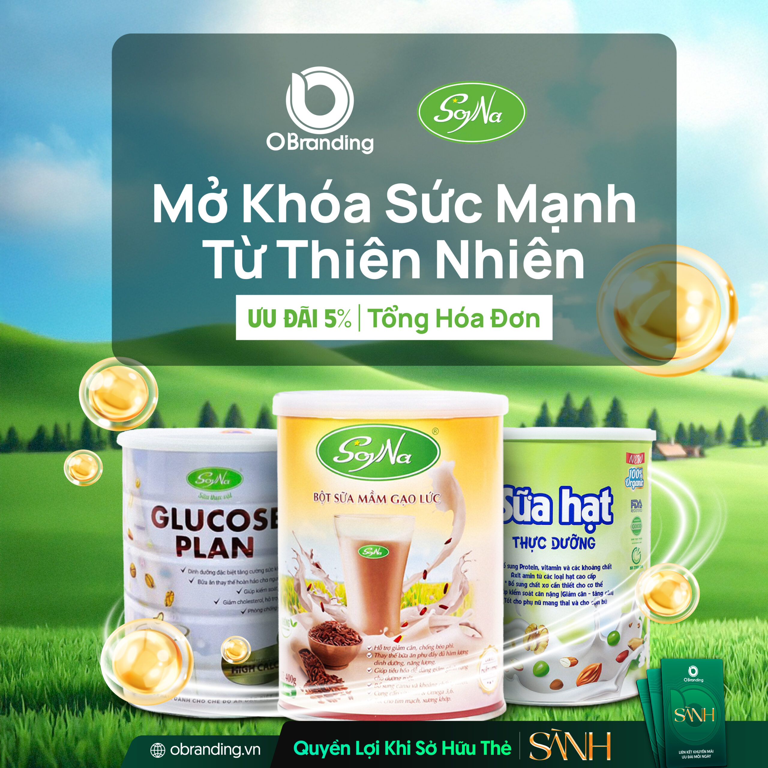 Hội viên ở hữu Thẻ Sành nhận ưu đãi giảm 5% tổng hóa đơn.