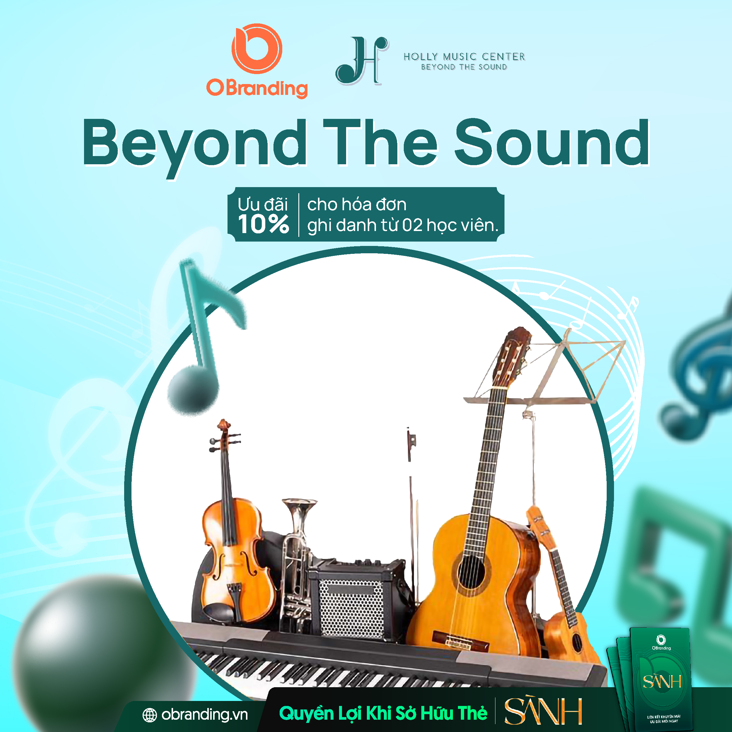 Hội viên sở hữu Thẻ Sành nhận ưu đãi giảm 10% cho hóa đơn ghi danh từ 02 học viên