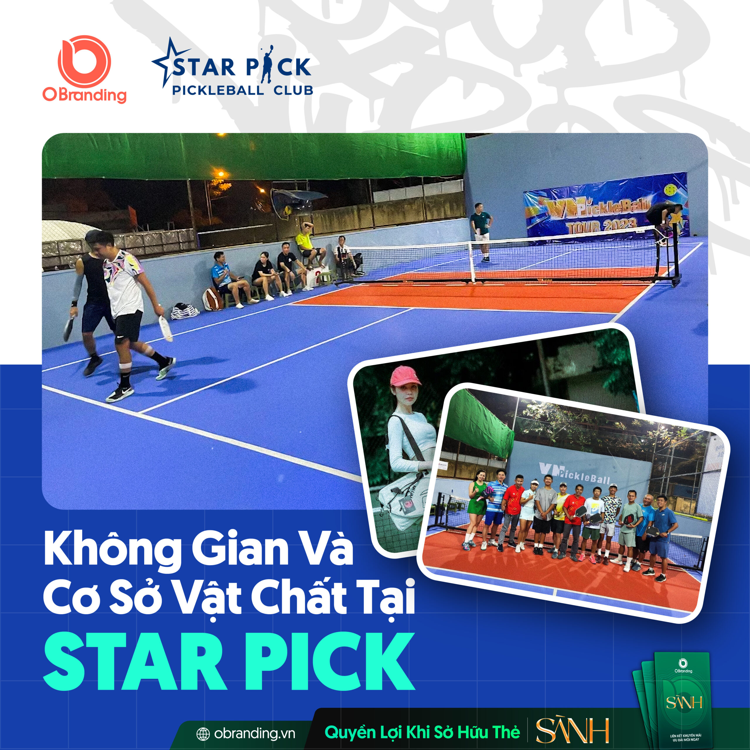 không gian sân pickleball star pick