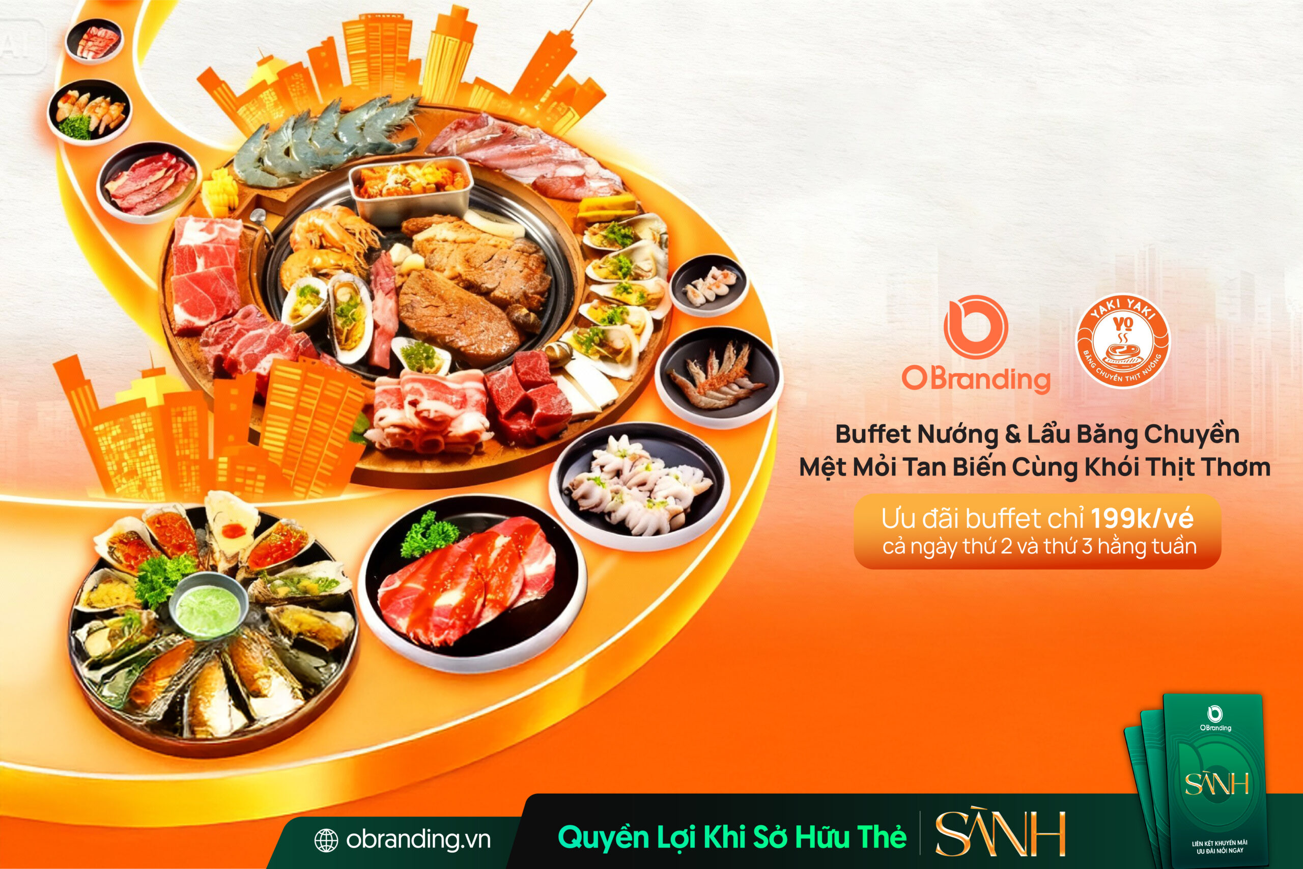 YAKI YAKI YO – Buffet Nướng & Lẩu Băng Chuyền 199.000 VNĐ Tại Tây Thạnh TP.HCM