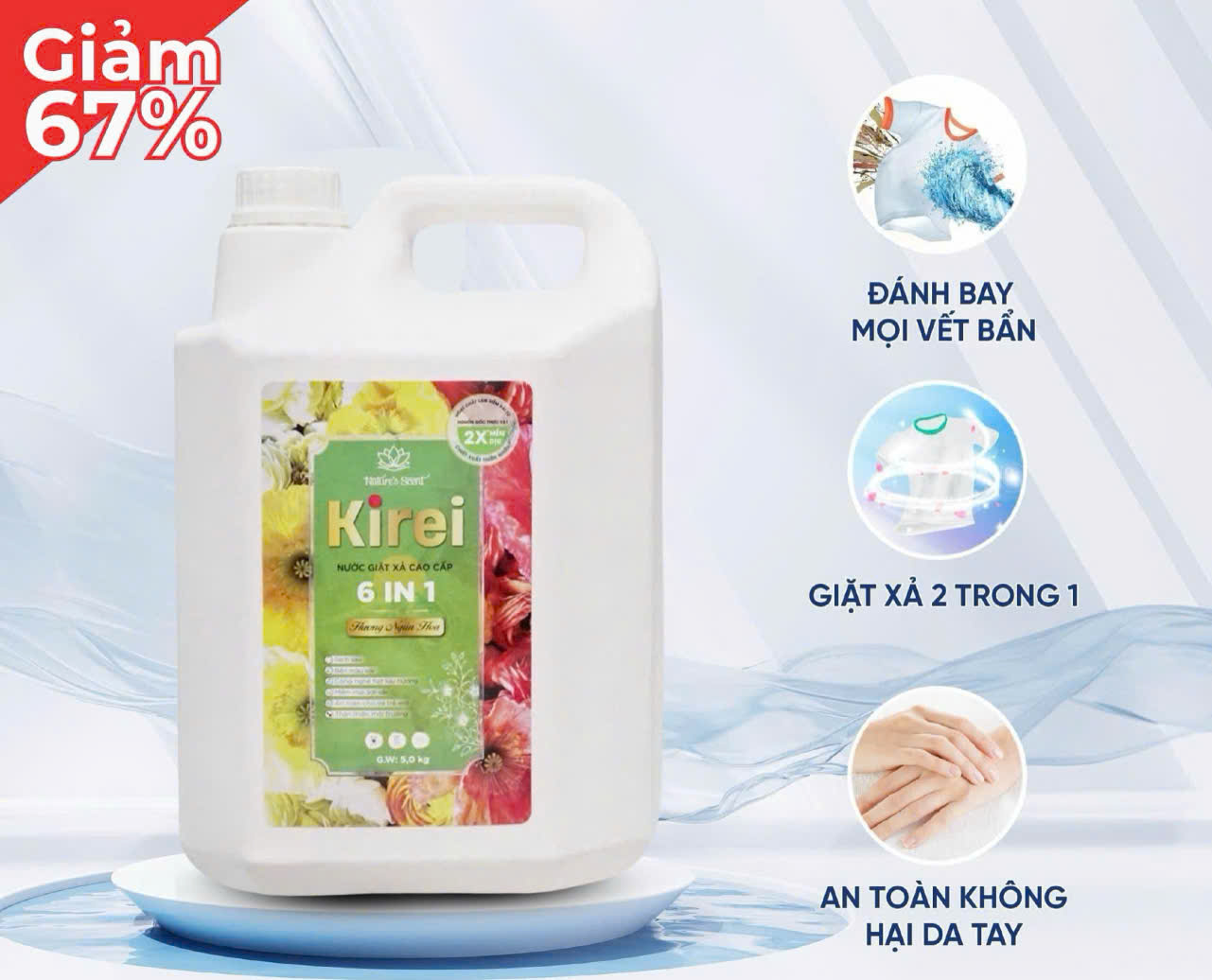 NƯỚC GIẶT XẢ NATURE'S SCENT (Nước giặt xả KiRei)
