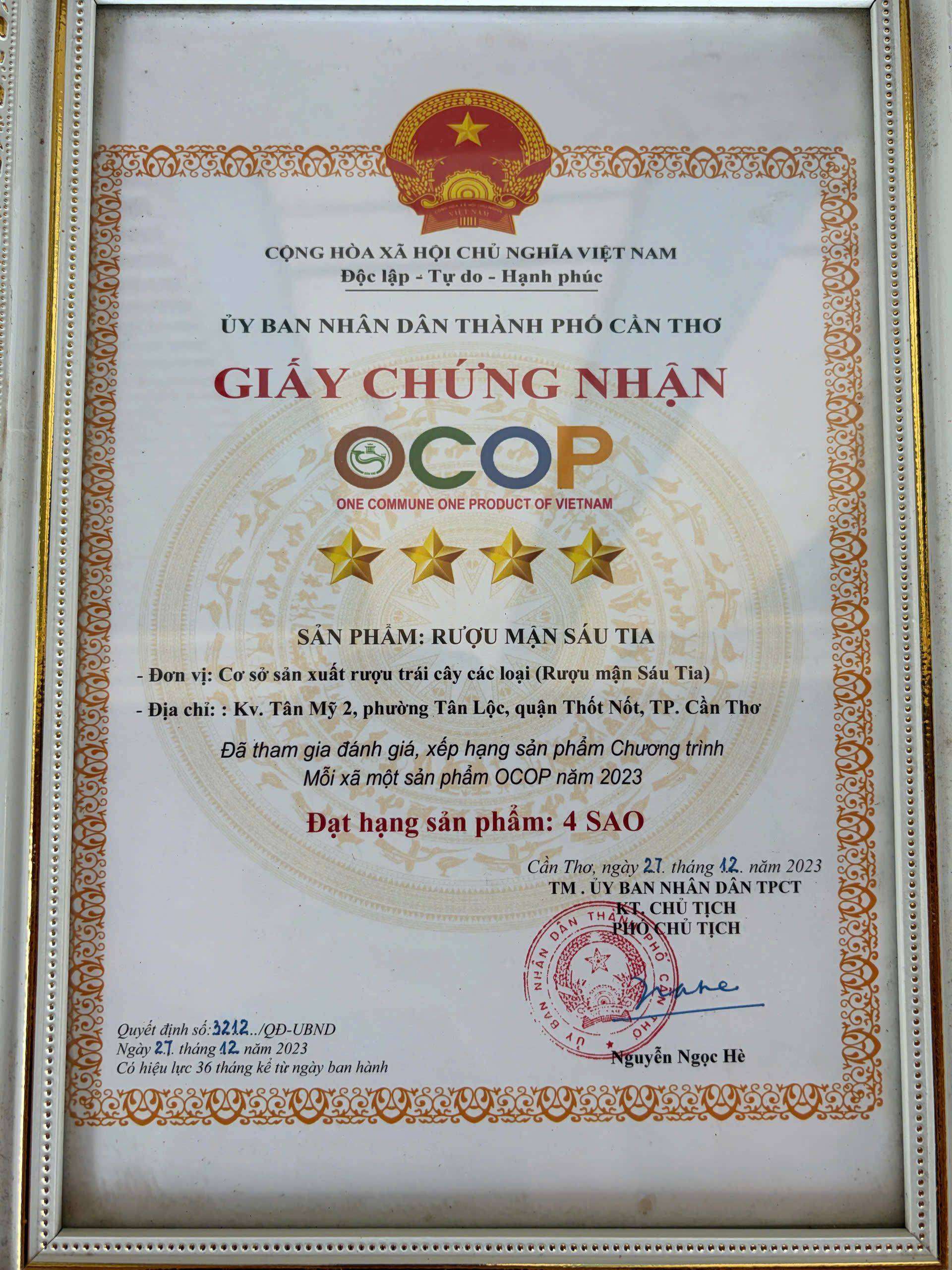 CƠ SỞ SẢN XUẤT RƯỢU TRÁI CÂY CÁC LOẠI (RƯỢU MẬN SÁU TIA)