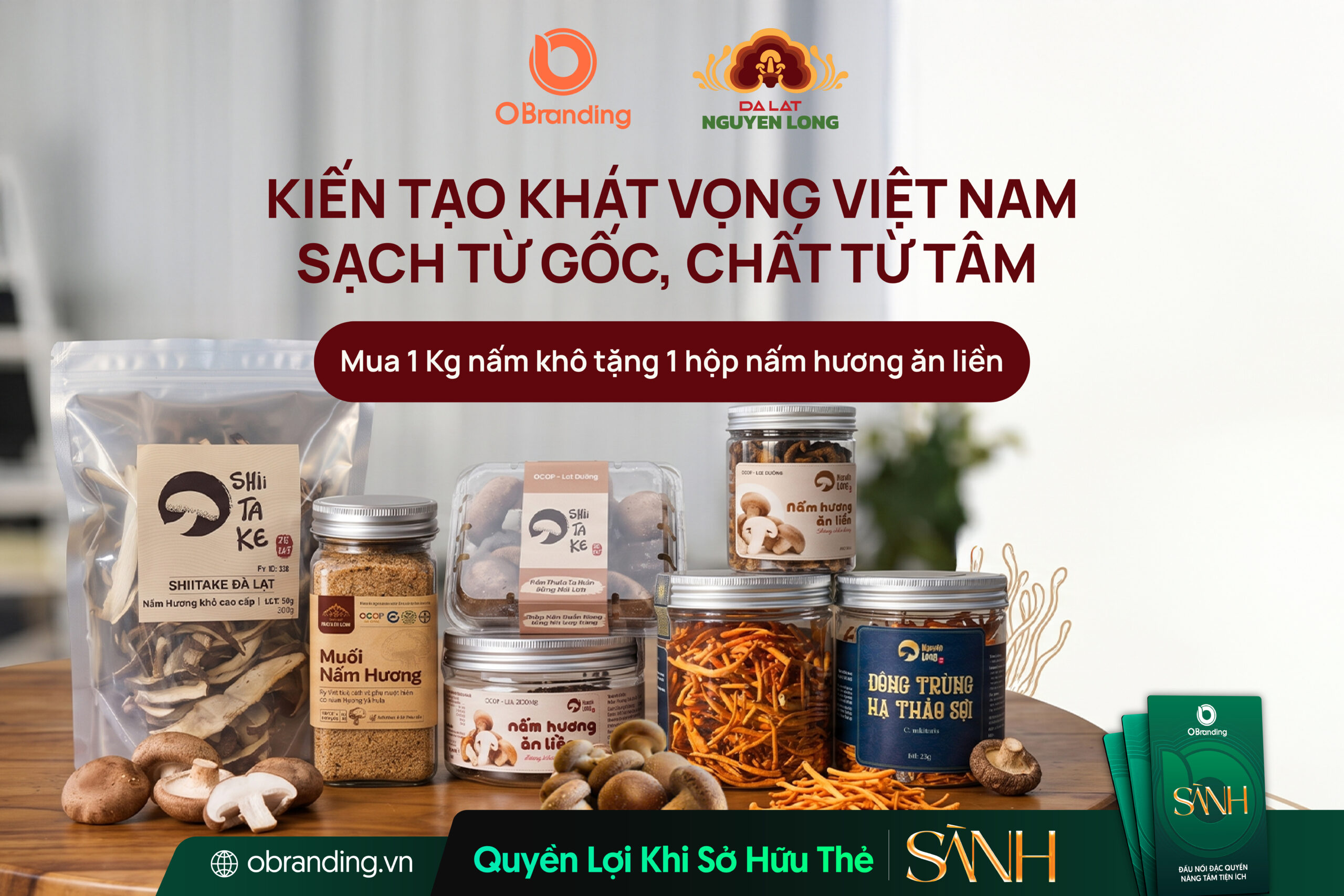 Nấm Nguyên Long - Nấm khô và nấm hương ăn liền
