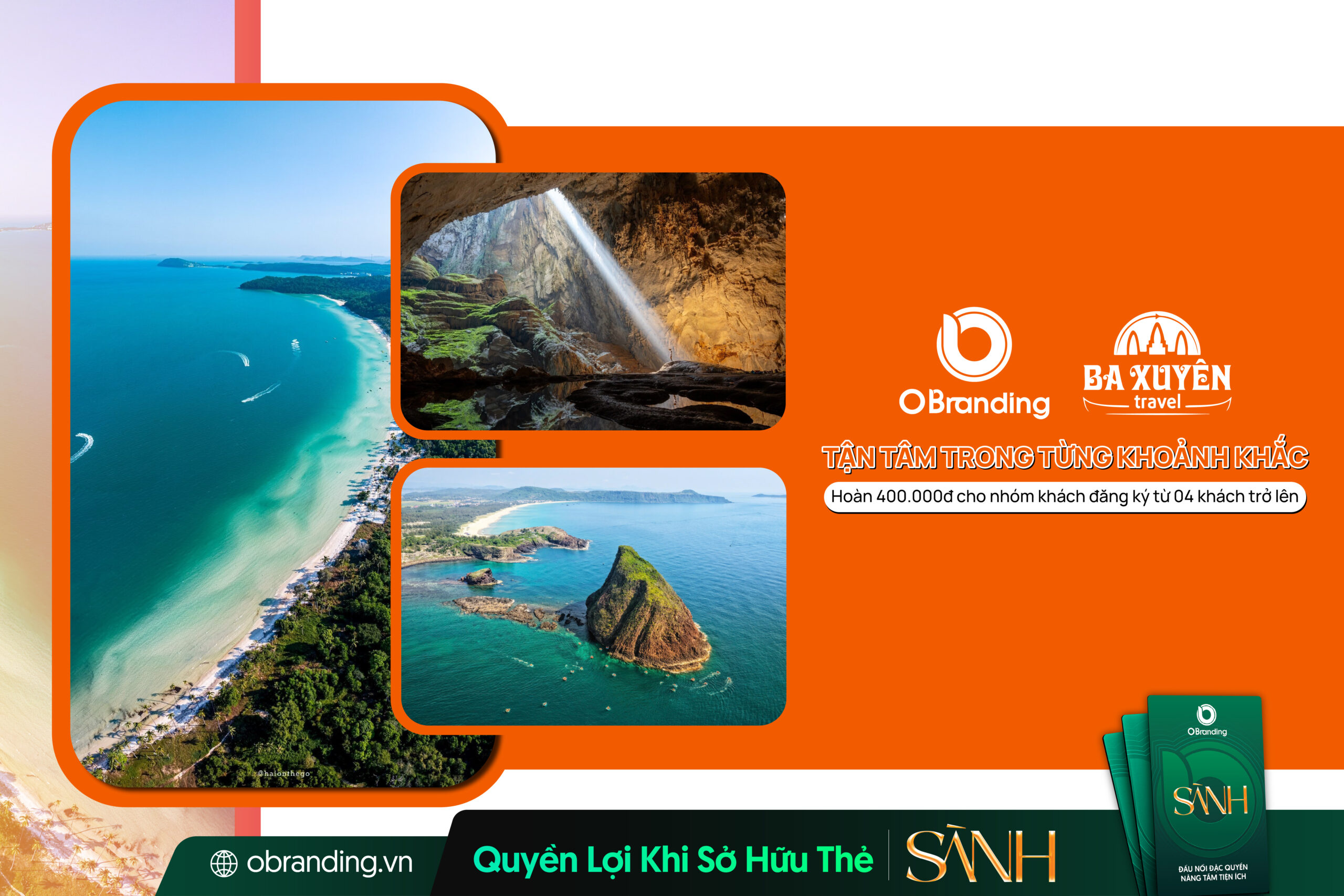 Du lịch Ba Xuyên tour nhóm tại Cần Thơ cho gia đình bạn ưu đãi Thẻ Sành