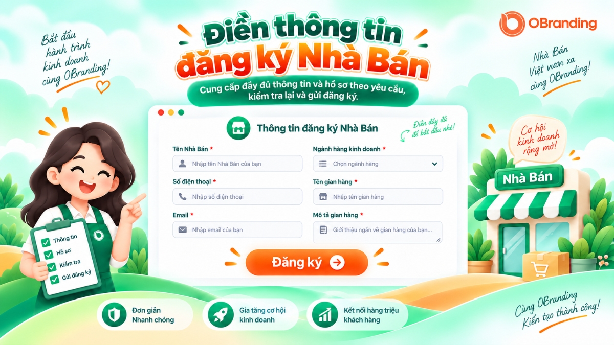 Giao diện form điền thông tin đăng ký tài khoản Nhà Bán OBranding