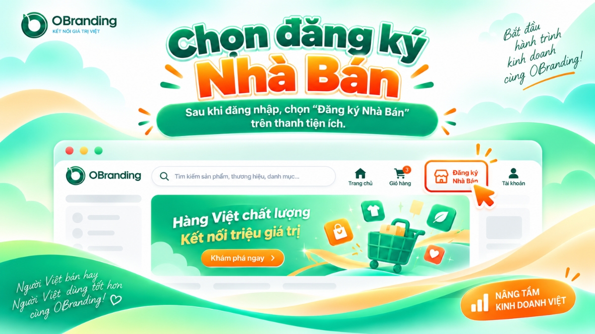 Hướng dẫn vị trí nút Đăng ký Nhà Bán trên thanh tiện ích website OBranding