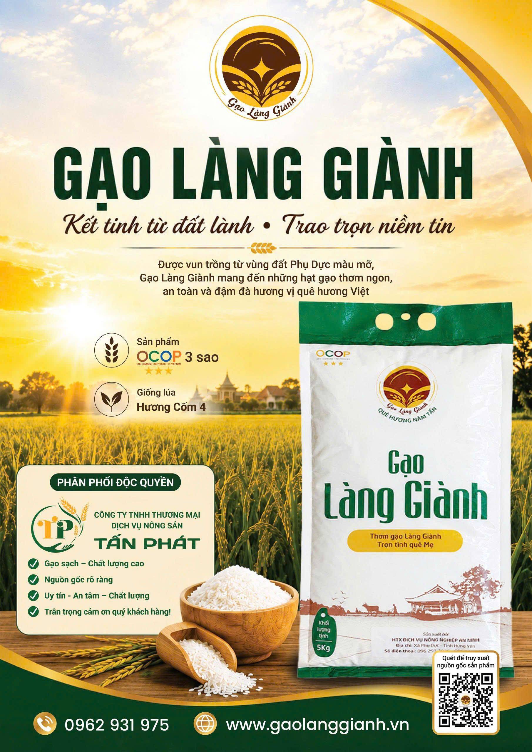 Gạo Làng Giành - Gạo đặc sản Hưng Yên