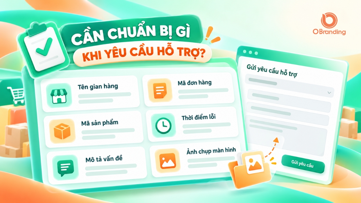 Infographic danh sách 6 thông tin Nhà bán cần chuẩn bị khi gửi yêu cầu hỗ trợ OBranding